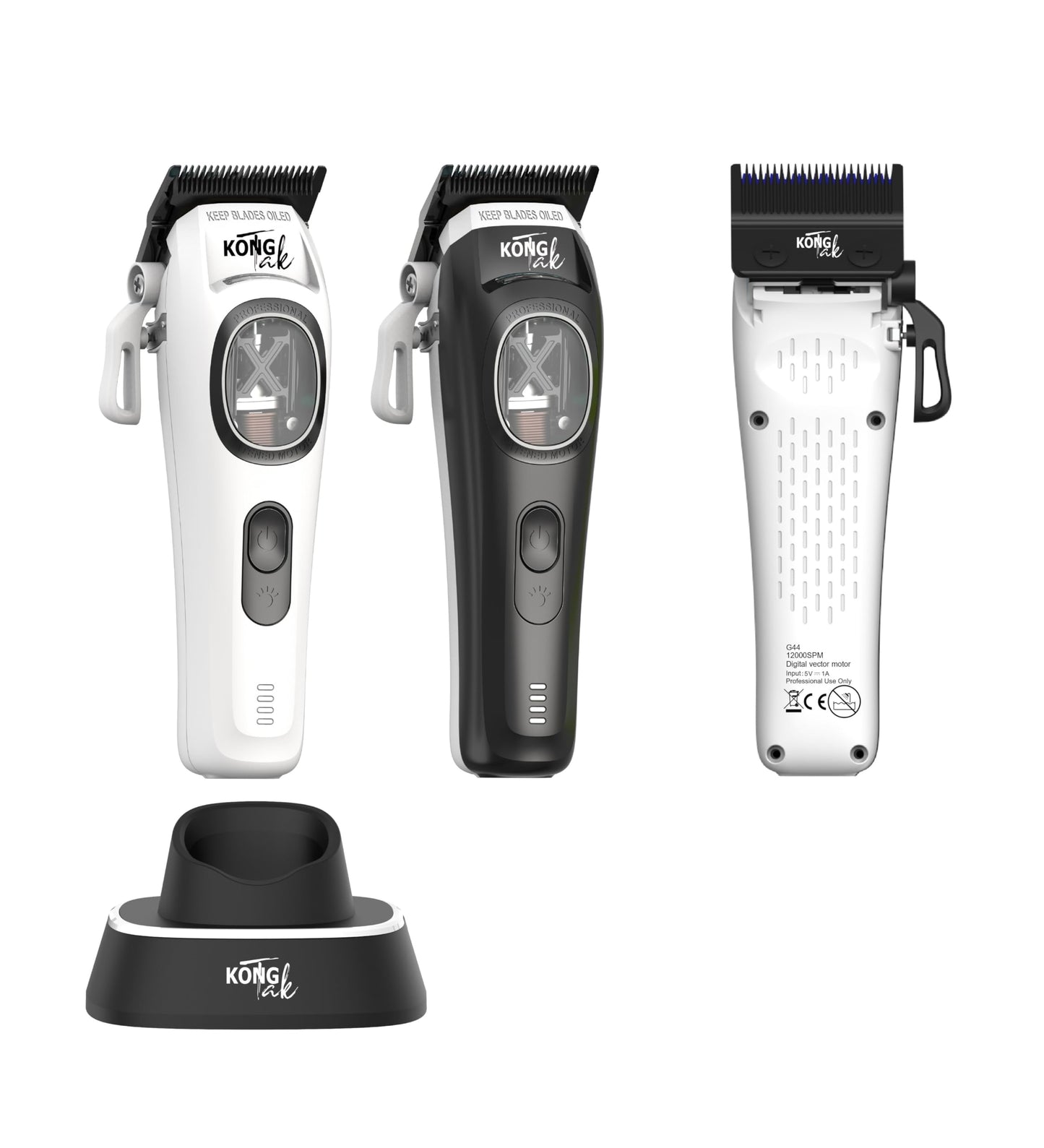 KONG TAK G44 Professional Hair Clipper with Digital Vector Motor UP to 12,000 SPM and DLC Blade