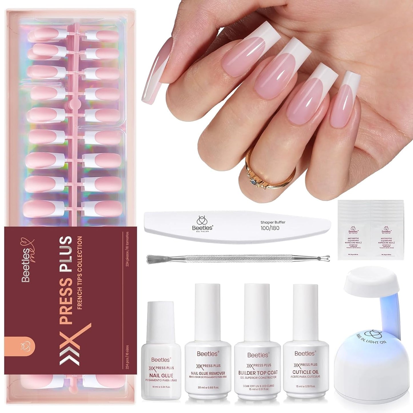 Beetles Press-On Nail Glue - Quick-Drying 10ml Brush-On Adhesive for Acrylic & Fake Nails | Long-Lasting Summer Manicure