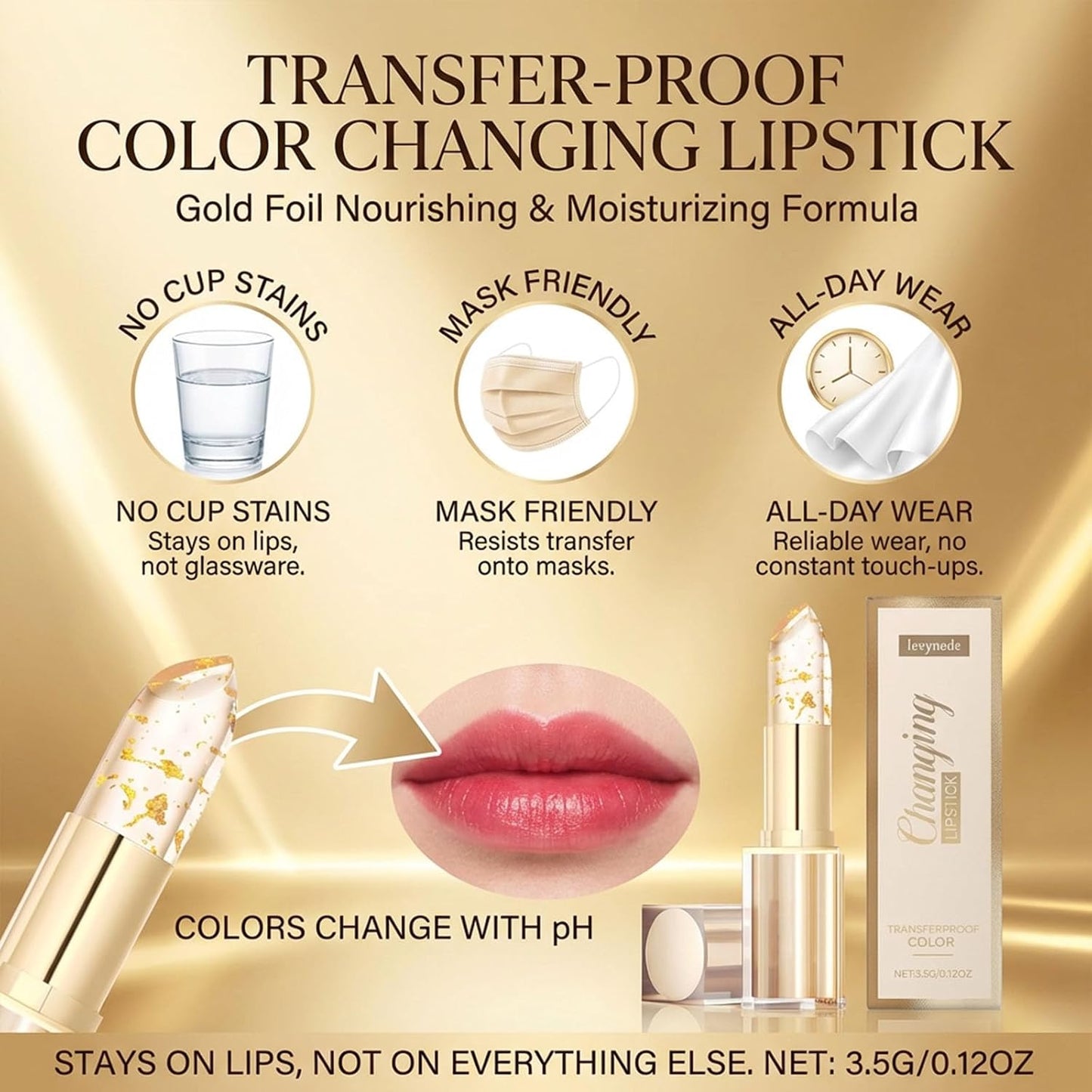 Color Changing Lipstick - PH Activated Tint Balm for All Skin Tones | Long-Lasting Moisturizing Glow (1pc)
