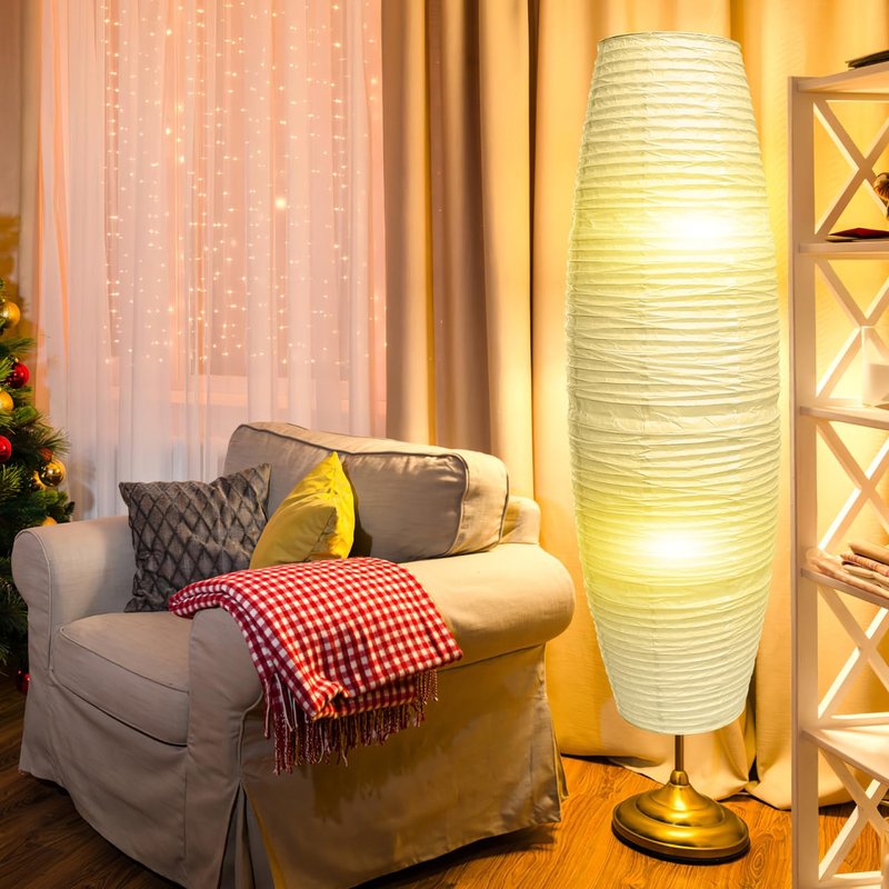 Uonlytech Paper Floor Lampshade Light Accessories: Diploma Floor Lamp Shield Japanese Style Standing Lamps for Living Room Contemporary Floor Lamp Cover