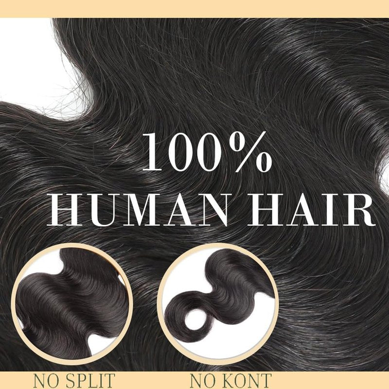#1B Body Wave Clip in Hair Extensions Real Human Hair, 32 Inch 120g/7Pcs,Full Shine Remy Human Hair,Natural Black Clip ins Brazilian Virgin Human Hair Extensions