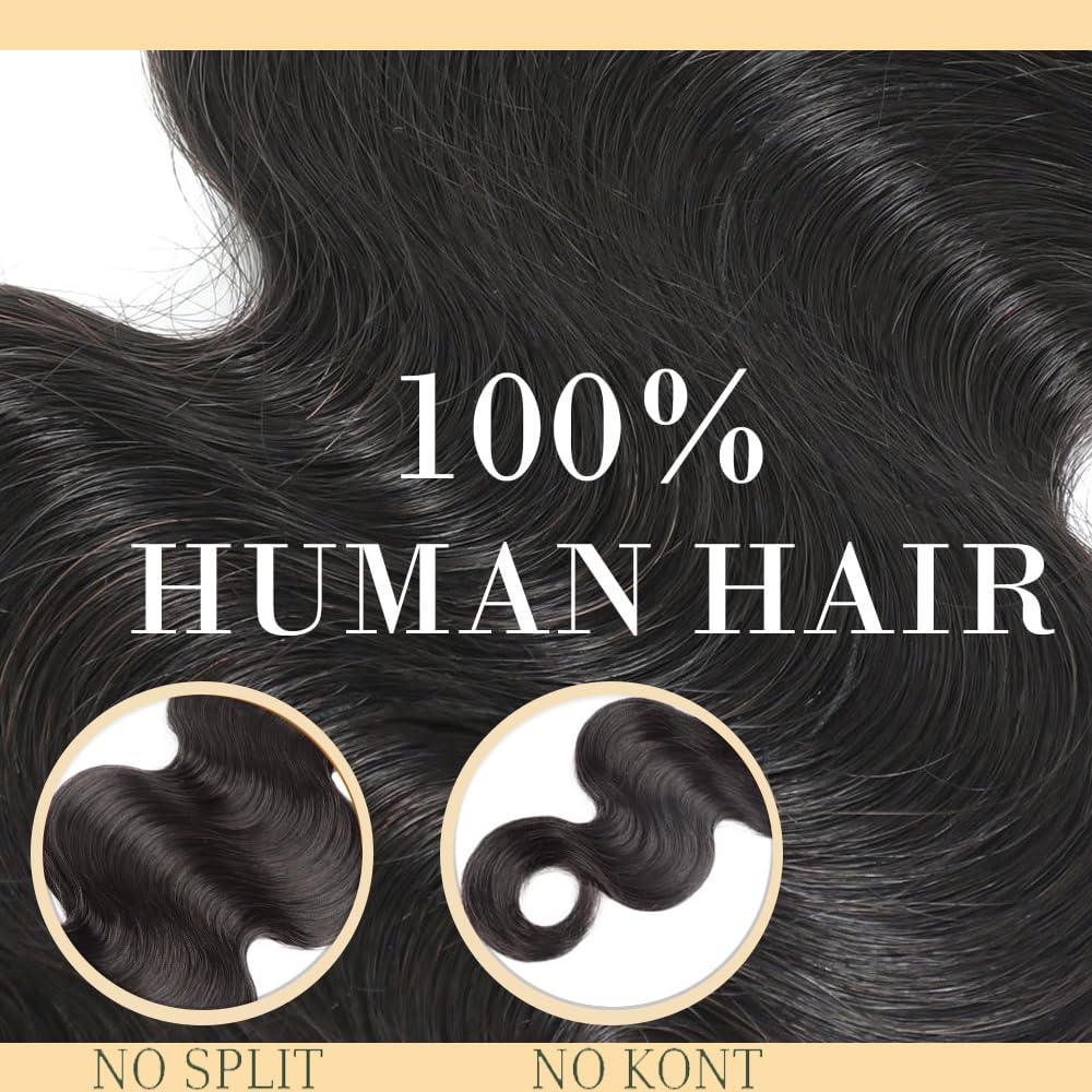 #1B Body Wave Clip in Hair Extensions Real Human Hair, 26 Inch 120g/7Pcs,Full Shine Remy Human Hair,Natural Black Clip ins Brazilian Virgin Human Hair Extensions