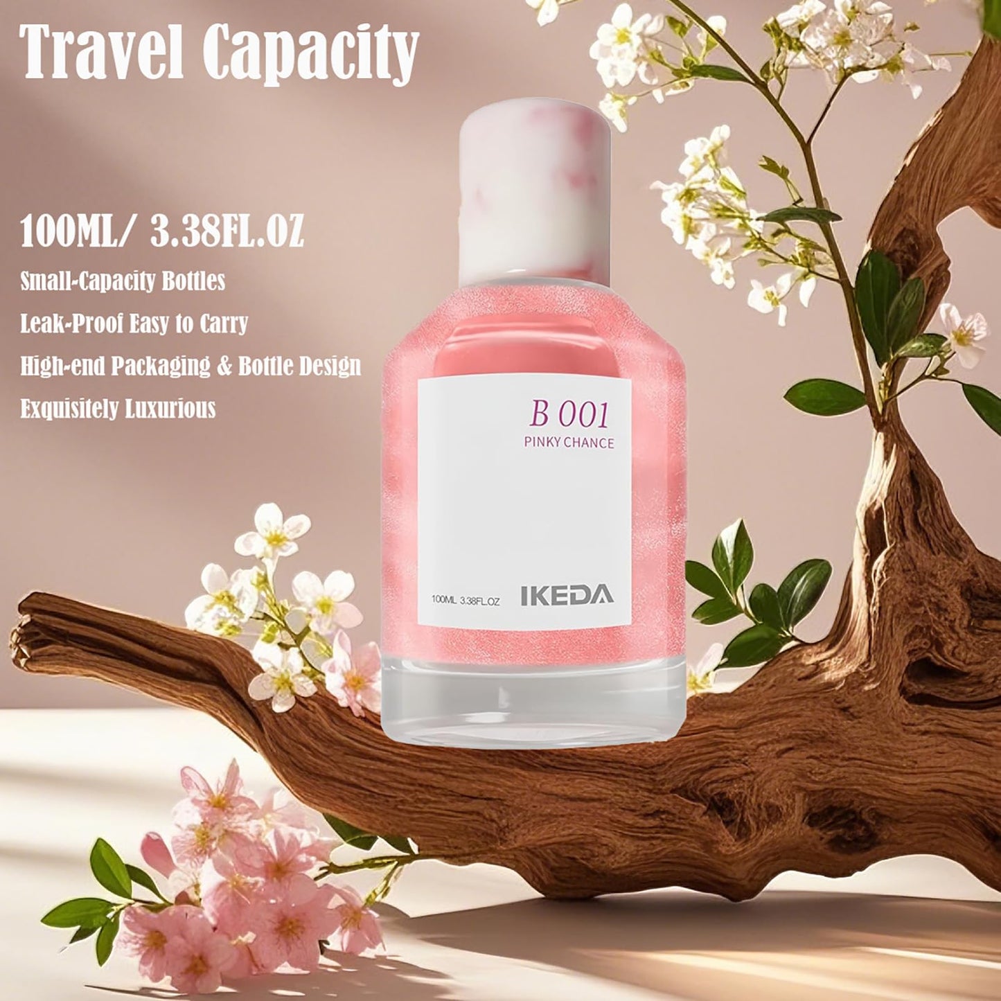 ikeda perfume Women Perfume,Eau de Parfum 100ml Mini Bottle Long Lasting Fragrance, Jasmine,Rose,Myrtle Sandalwood Scents Fruity Notes Gift for Girl (Pink Meet)