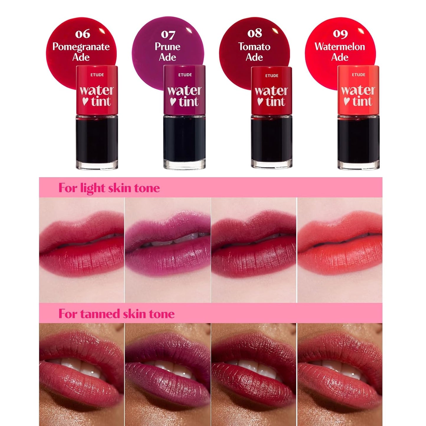 Etude Dear Darling Water Tint - Red Grapefruit Lip & Cheek Stain | Long-Lasting K-Beauty Makeup, 9g