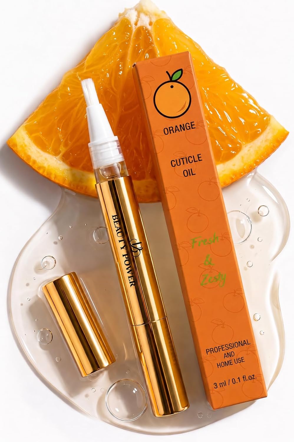 Nail Strengthening Cuticle Pen - Vitamin-Infused Serum for Brittle Nails - Orange | Repair & Growth Formula