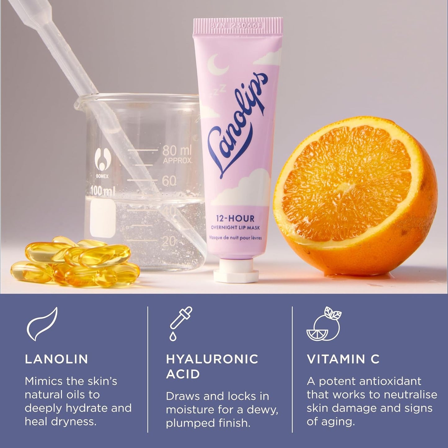 Lanolips Overnight Lip Mask & Golden Dry Skin Salve Duo | Deep Hydration & Repair - 0.52 oz & 25 g