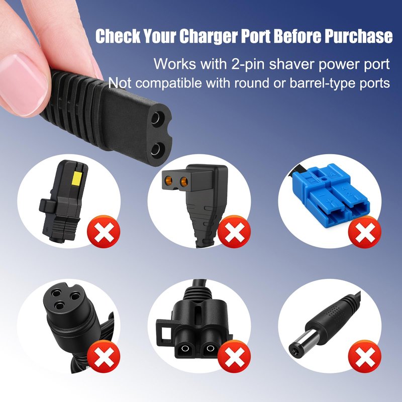 Replacement Charger Compatible with Braun Shaver Series 9 8 7 6 5 3 1, 12V 400mA Power Cord for Braun Electric Razor S3 S5 S7 S9 3040s 340s 370 9385cc 9290cc 9095cc, 5ft Cable+ Cleaning Brush