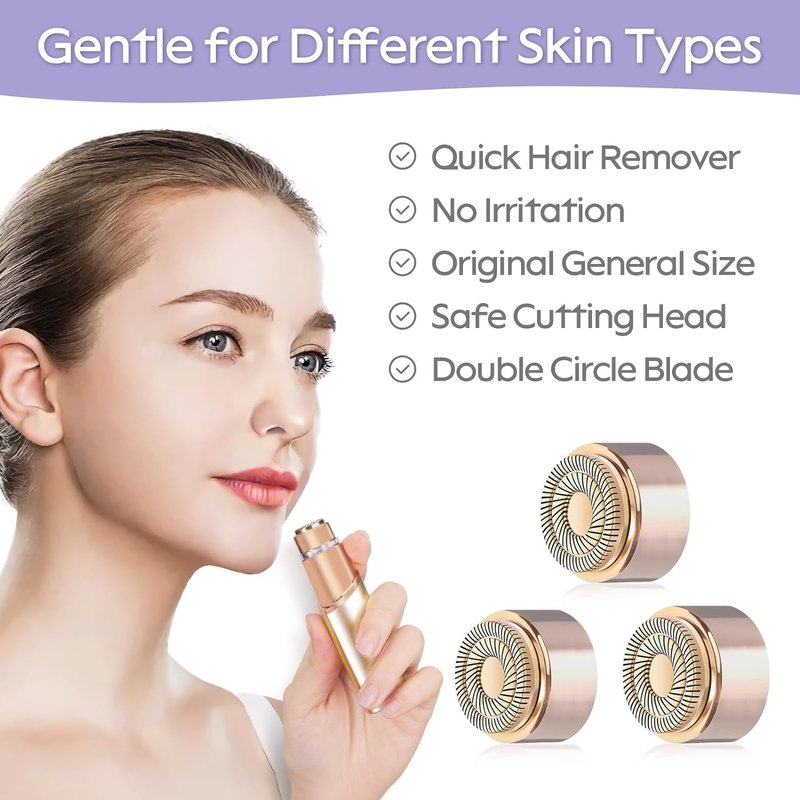 Replacement Heads for Flawless Replacement Heads,Generation 3 Replacement Head Compatible with New Finishing Touch Flawless Facial Hair Remover,Dual Blades for Flawless Replacement Head Gen 3,4Pcs.