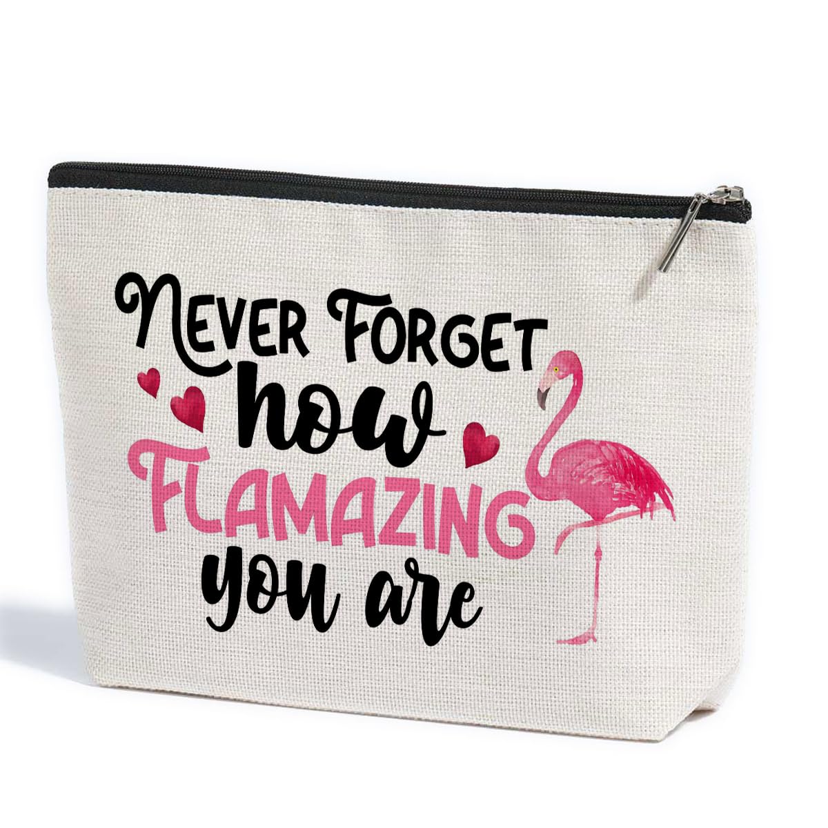 ZHAMEN Novelty Flamingo Decor Makeup Bag Gifts Makeup Pouch Birthday Christmas for Women Friends Flamingo Lover Family BFF Animal Lovers Cosmetic Travel Bag