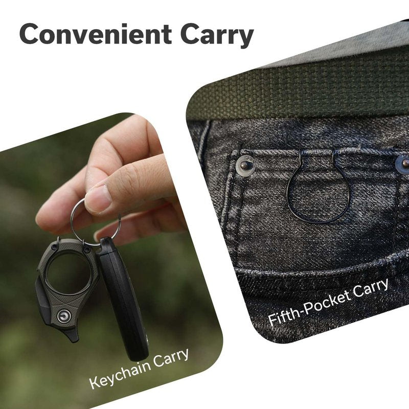 CIVIVI Pyrus Mini Keychain Knife (1 Piece), Small EDC Pocket Folding Box Cutter with 14C28N Blade & Ringed G10 Handle, Christmas Stocking Stuffers Gift for Men Women C23038-4, OD Green