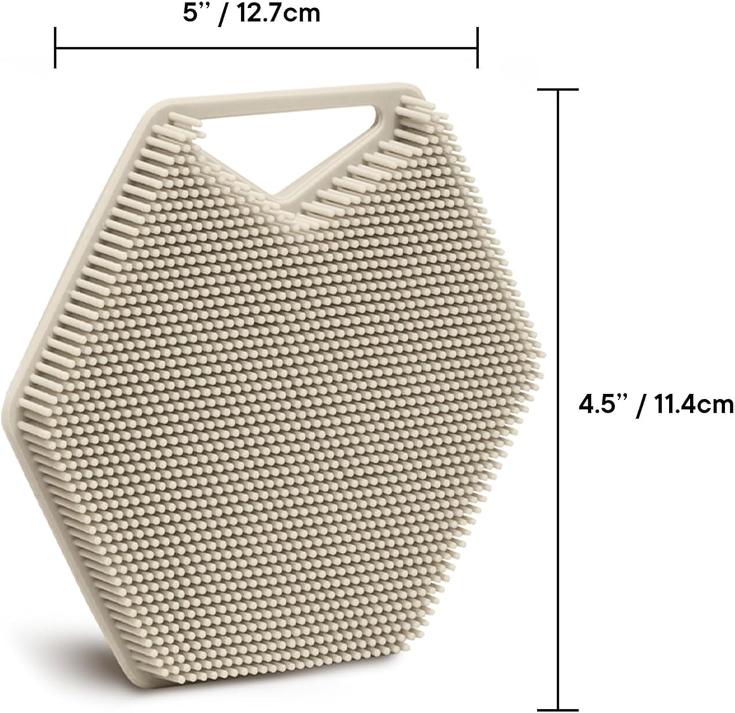 Premium Silicone Body Scrubber 2.0 | Exfoliating Loofah Alternative for Sensitive Skin - Quick Drying, Long-Lasting, Sand Color