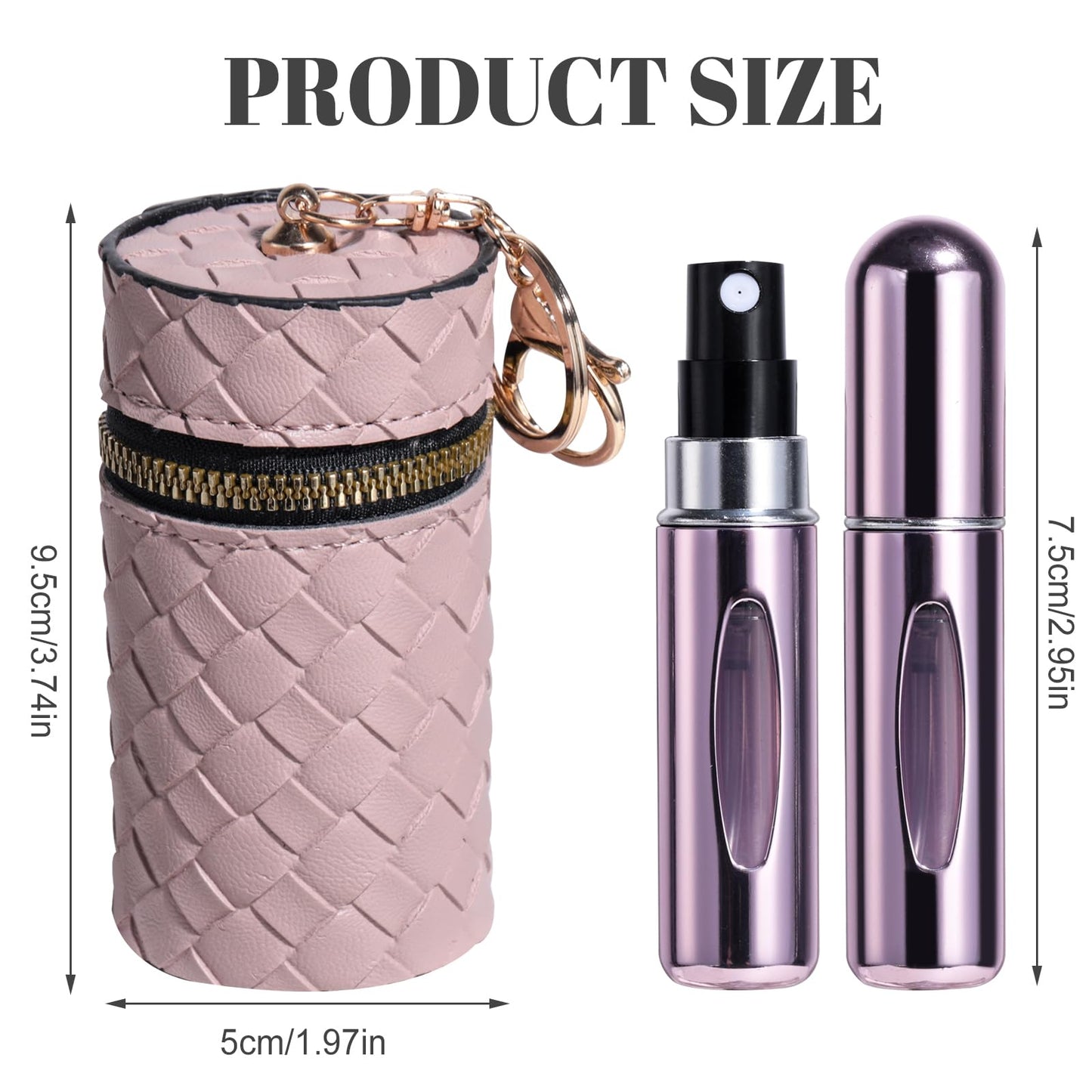 JPNK Mini Refillable Perfume Portable Atomizer Bottle 5PCS Travel Size Spray Refillable Refill Bottle 5 ml with Travel and Outgoing Bag