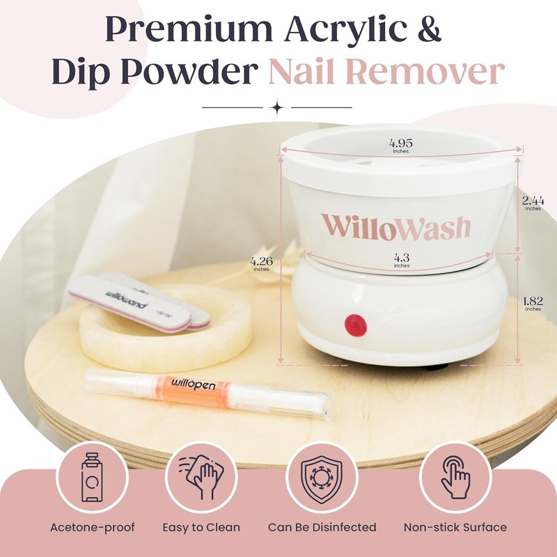 Electric Acetone Nail Remover Bowl - Heated Soaking Kit for Fast Acrylic & Dip Powder Removal | Ideal for Home Use