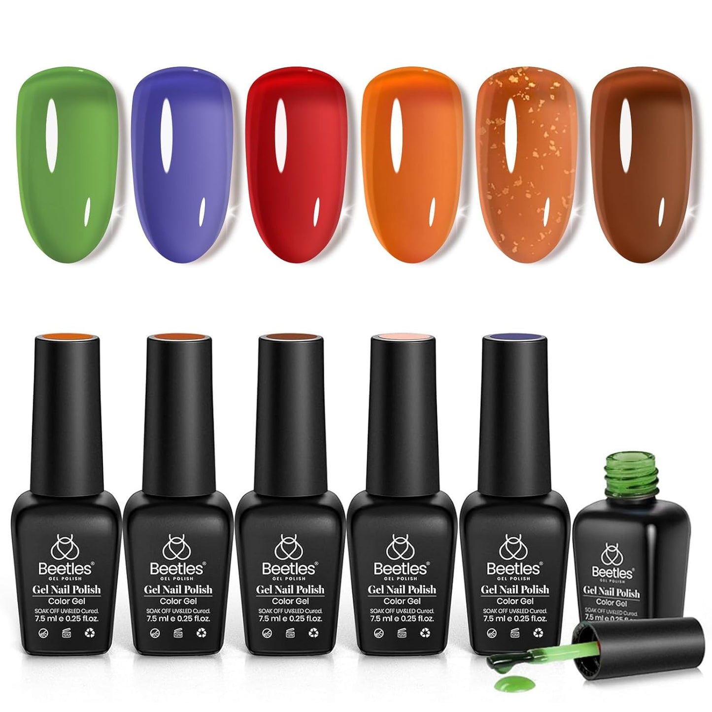 Neon Gel Nail Polish Set - 6 Vibrant Summer Colors | Sheer Translucent Effect for UV French Nail Art