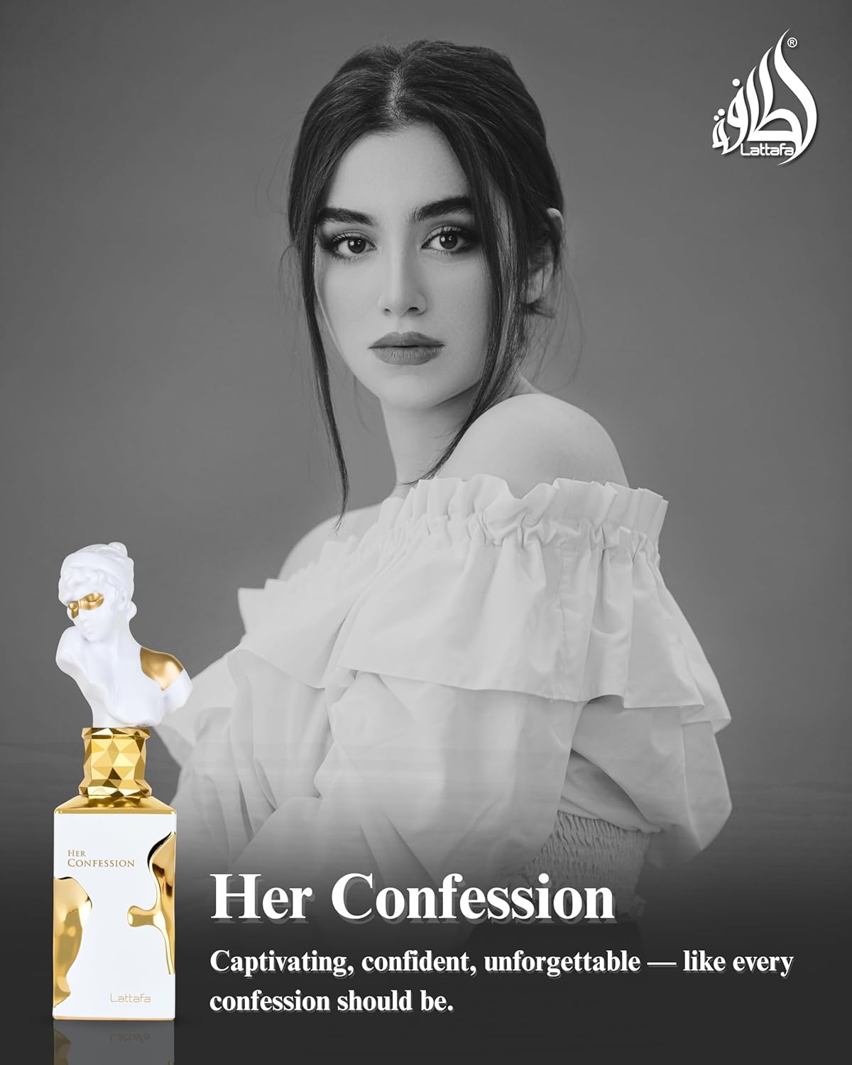 Lattafa Her Confession Eau de Parfum - Long-Lasting Vanilla Floral Musk Fragrance for Women | 3.40 oz / 100 ml