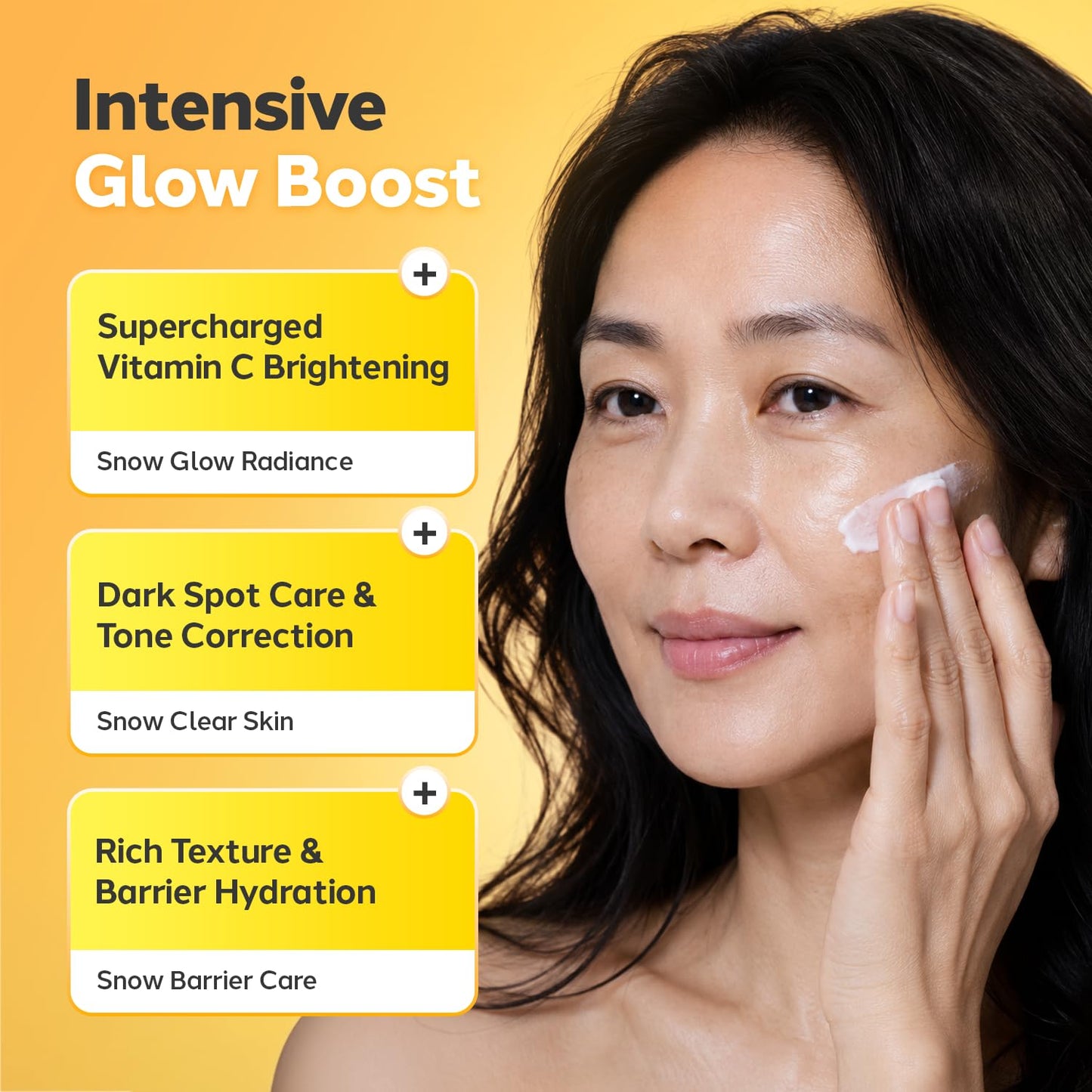 GLAM UP VitaSnow Toning Cream for Face, Dark Spot Corrector & Glow Boost Moisturizer, Tone-up Vitamin C Brightening Cream with Kakadu Plum, Anti-Aging Barrier Hydration for Sensitive Skin, 1.69 fl. oz