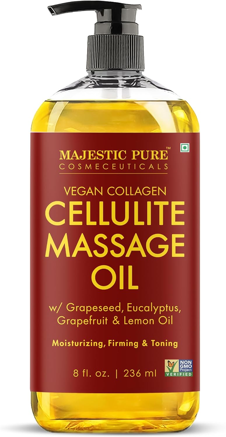 Firming Body Massage Oil - Smooth Cellulite & Improve Skin Texture - Natural Oils with Collagen | 8 fl oz
