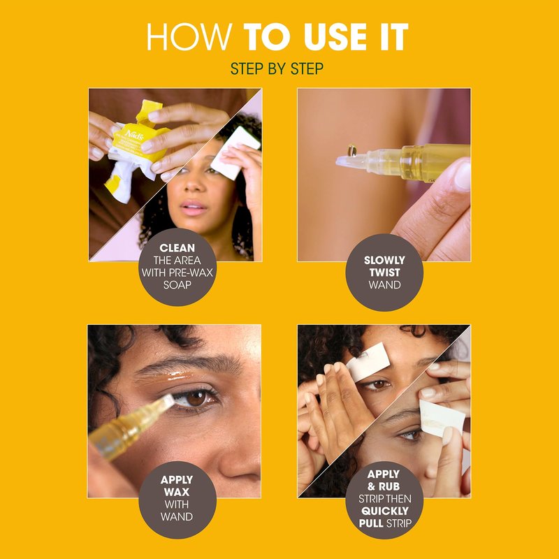 Nad's Eyebrow Shaper Wax Kit - Natural All Skin Types - Eyebrow Facial Hair Removal For Women