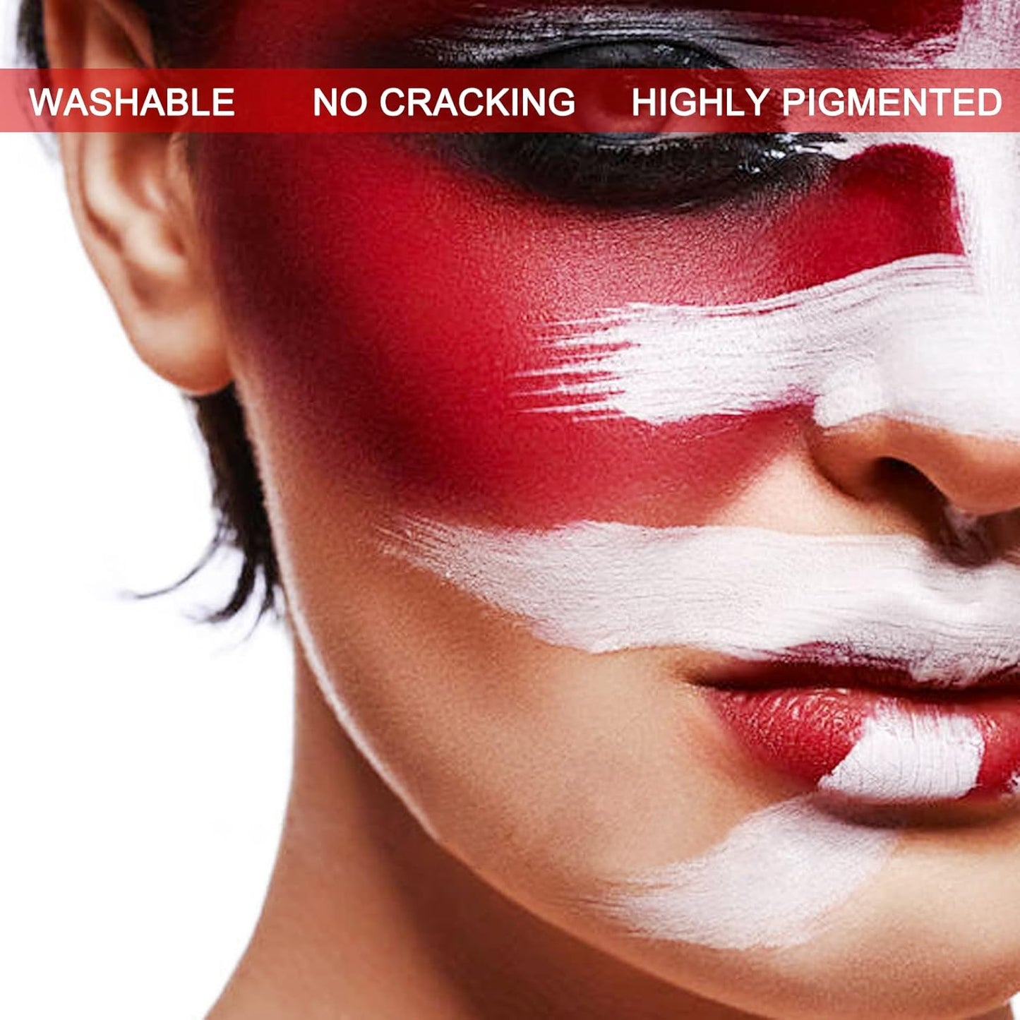 Devil Red Face Body Paint - 2.37 Oz Washable Water-Based Makeup for Halloween | Full Body Paint for Adults & Kids