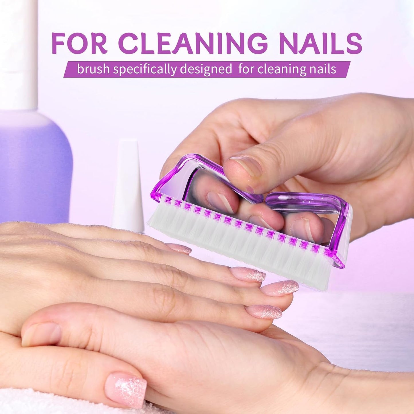 Nail Brushes for Cleaning Fingernails - Handle Grip Scrubber Kit | 8-Pack Manicure & Pedicure Tools for Men & Women