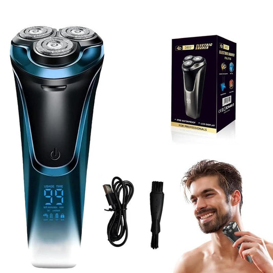 Snapbuy Electric Razor for Men,Snapbuy Razor,Electric Shavers for Men, 4D Floating Head Rotary Shaver,Ipx7 Waterproof, 2025 New Electri c Shaver with LCD Display & Quiet Motor,Fast Charging(Blue)