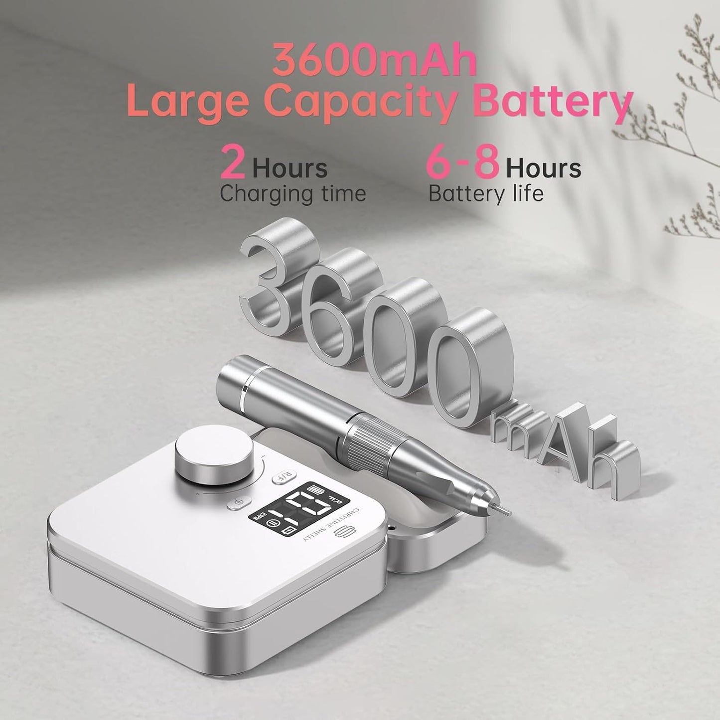 Rechargeable Nail Drill - 35000 RPM Electric Efile for Acrylic & Gel Polishing | Complete Bits Kit