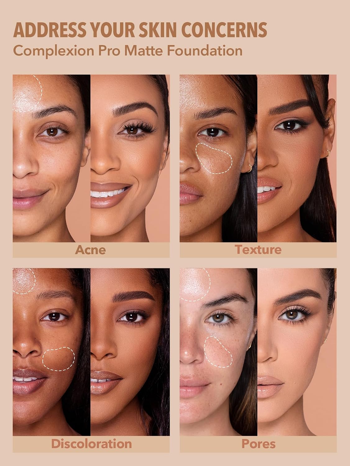 Full Coverage Foundation - Long Lasting Waterproof Matte Liquid Makeup | Porcelain Shade