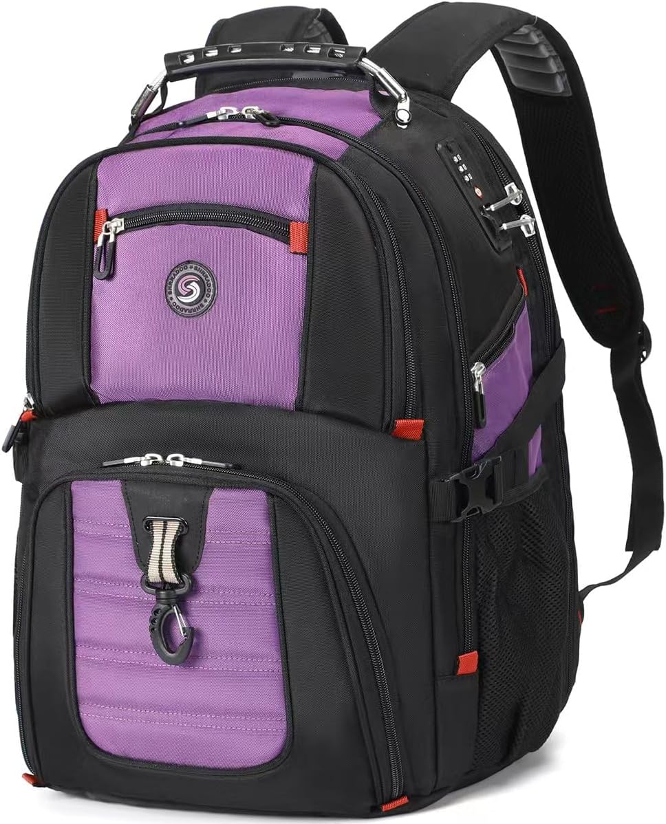 SHRRADOO Extra Large 50L Travel Laptop Backpack - Airline Approved, Fits 17 Inch Laptops | Black