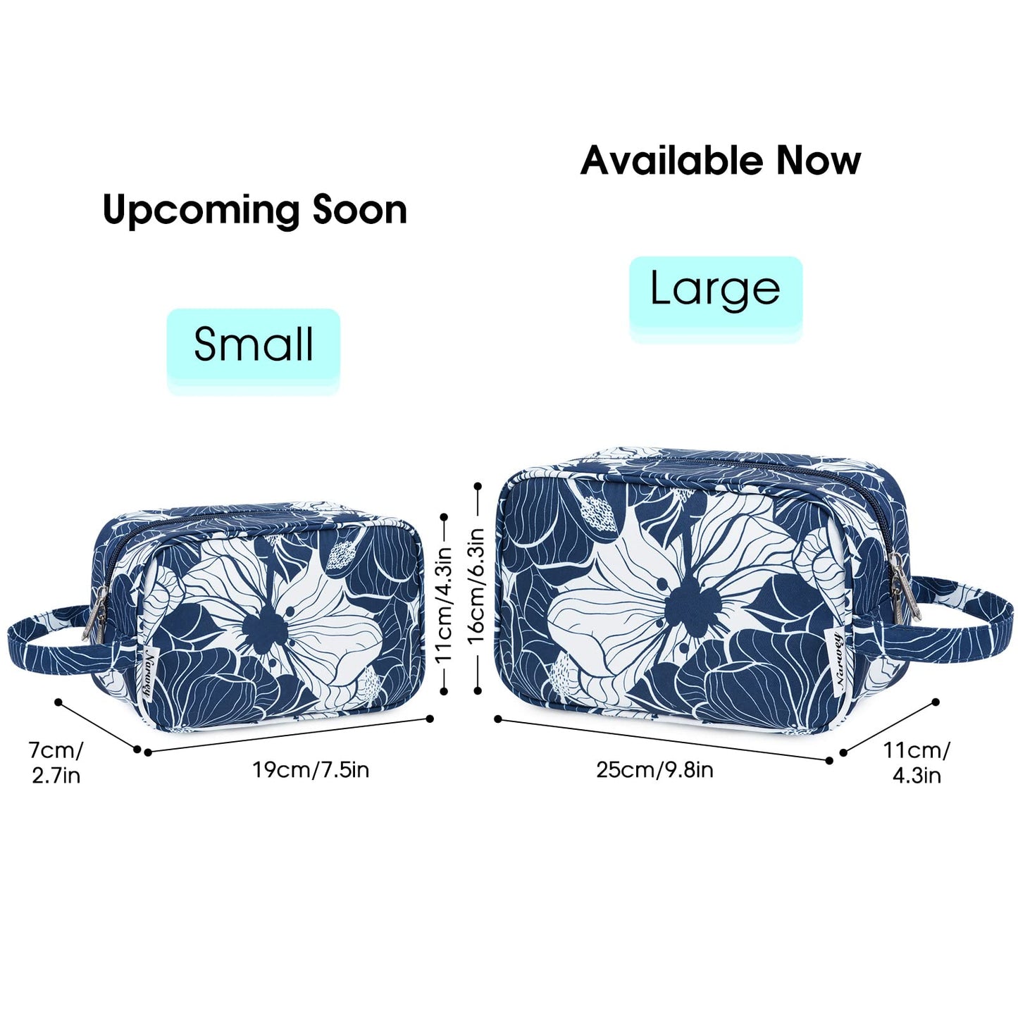 Narwey Travel Toiletry Bag for Women Traveling Dopp Kit Makeup Bag Organizer for Toiletries Accessories Cosmetics (Blue Lotus)