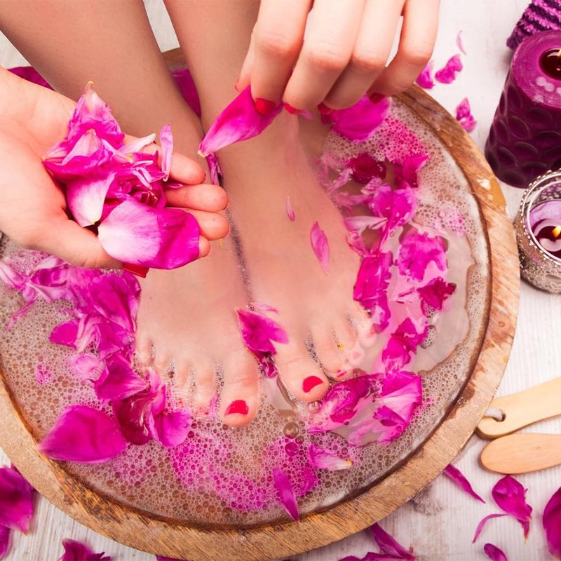 Dried Flower Pedicure Foot Soak Kit - 8 Bags of Rose, Lavender, Jasmine & More | Relaxing Spa Experience