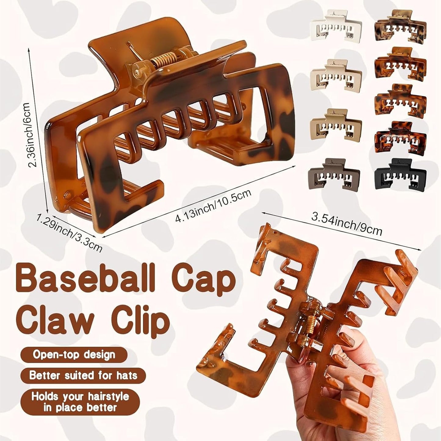 Hat Hair Clips - 4 PCS Claw Clips for Thick Hair | Stylish Accessories for Women