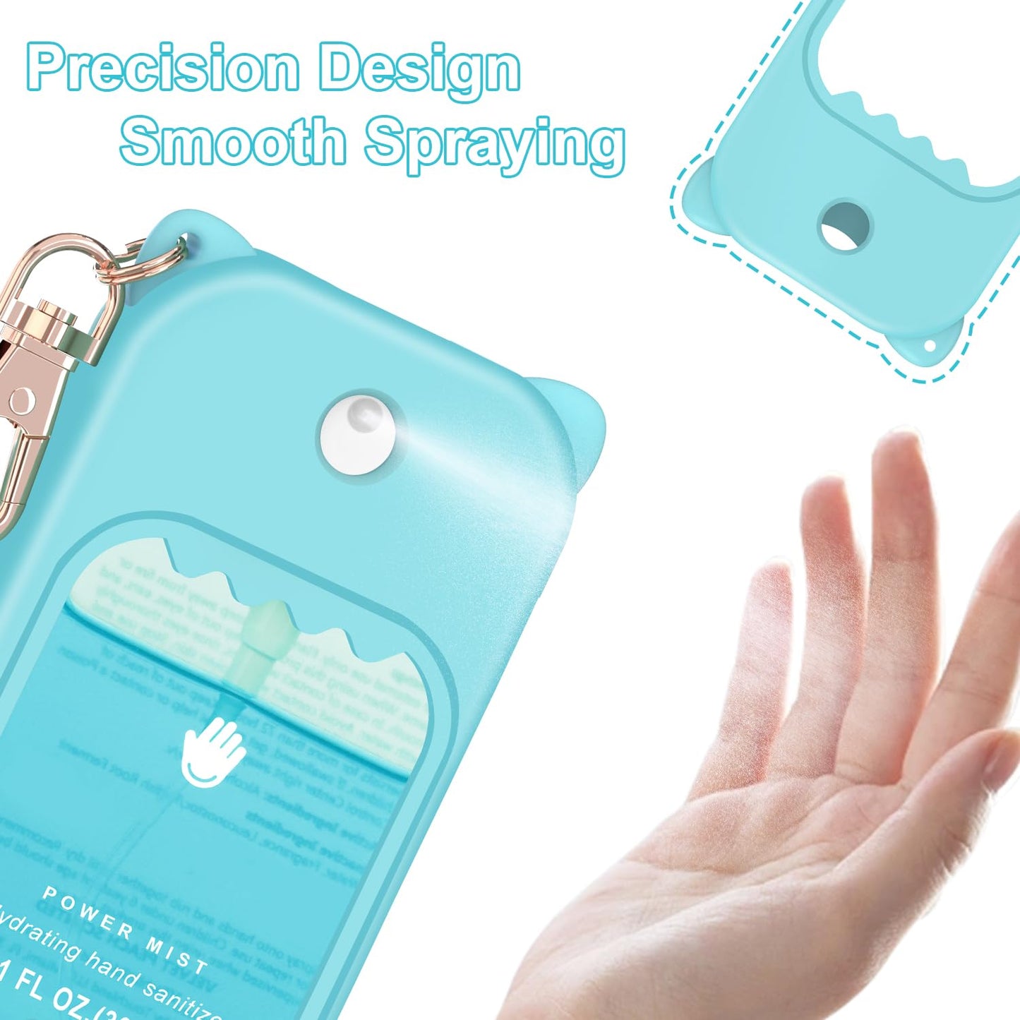 Hand Sanitizer Spray Case for Touchland Silicone Touchland Case Keychain Cute Hand Sanitizer Holder Keychain Compatible with Touch land Power Mist Gentle/Glow Mist, Blue