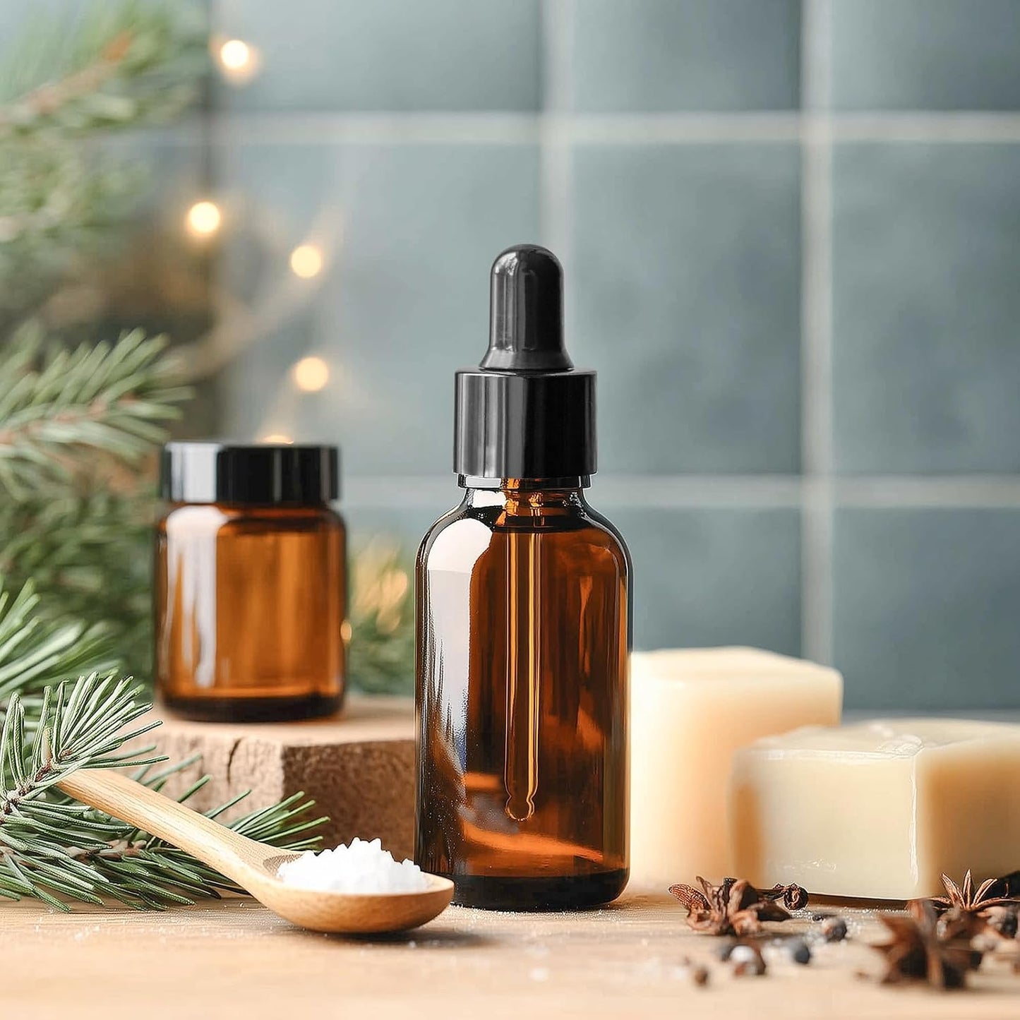 60 Pack 1oz Eye Dropper Bottles - Leakproof Amber Glass for Essential Oils & Tinctures | 30ml Travel Size