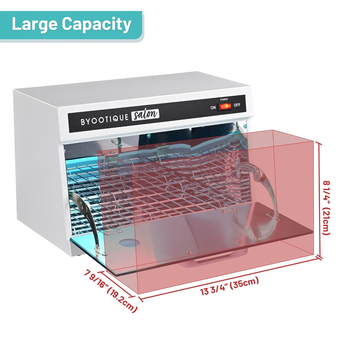 BYOOTIQUE 13L Nail Tool Cleaning Machine - Electric Towel Cabinet with Blue Light for Manicure & Spa | Home Metal Tools