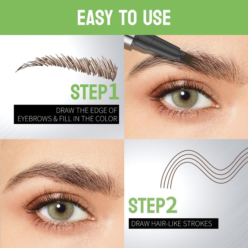YuLinLon 4-Tip Eyebrow Pen, Waterproof Micro-Fork Tip Brow Tattoo Pen, Natural 3D Effect, Long Lasting Smudge-Proof Formula, 1ml (03# DARK BROWN)