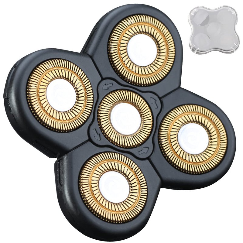 5 Blades Head Shaver Replacement Heads Replacement Blades Head Shaver Universal Replacement Blade Head Electric Razor for Men (5D Gold)
