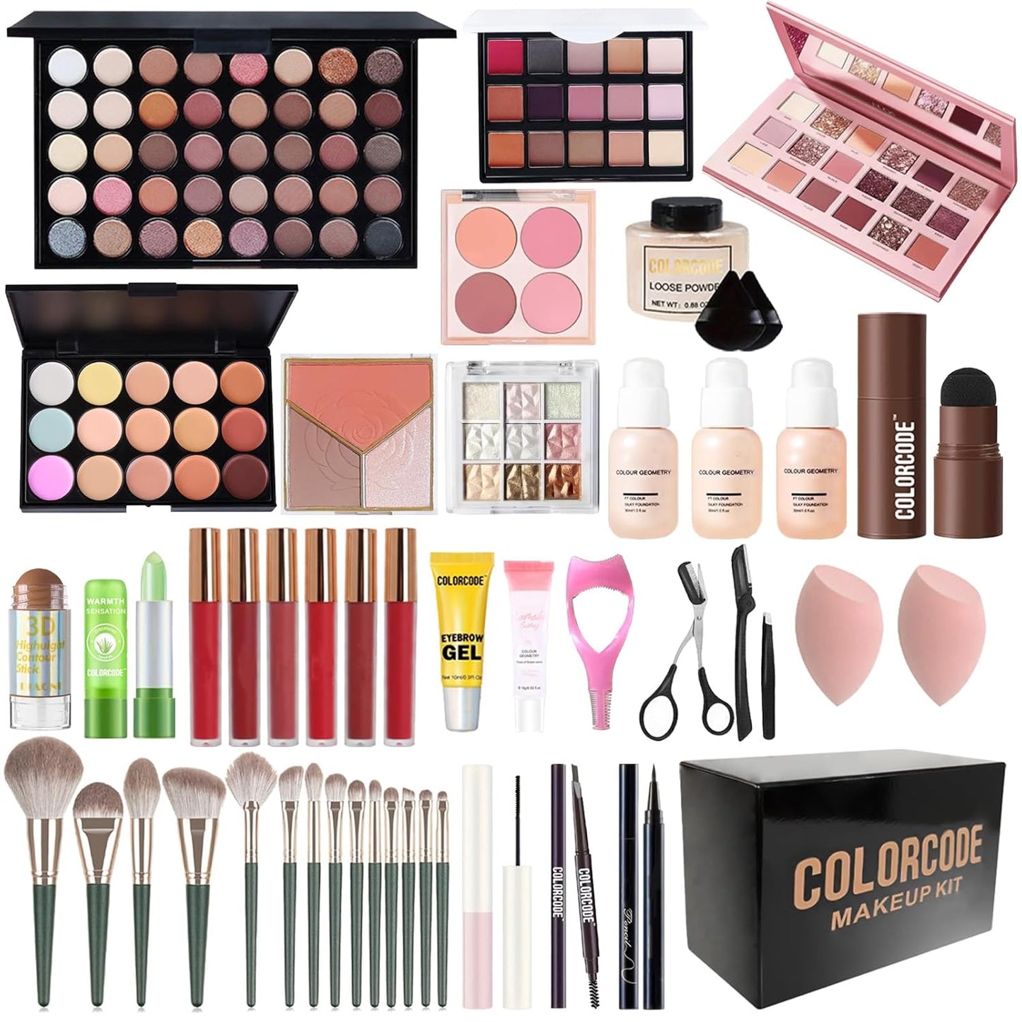 All-in-One Makeup Kit for Teens | Professional Makeup Set with Eyeshadow, Eyeliner, Foundation & Brushes