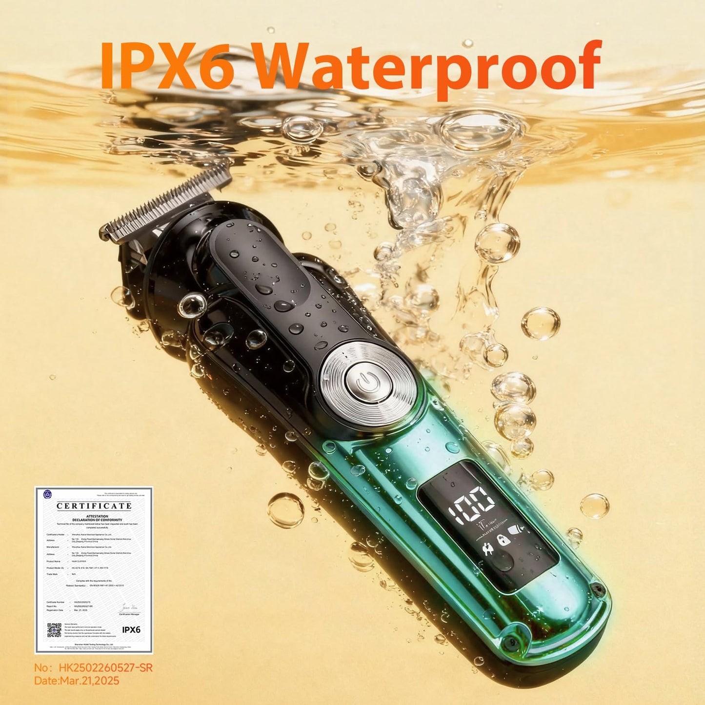 KOMINGDON 20 Piece Hair Clipper Beard Trimmer for Men, All-in-One Men's Grooming Kit for Nose,Ear,Body,Mustache, Cordless Electric Shaver Razor with IPX6 Waterproof,120-Min Runtime,LED Display