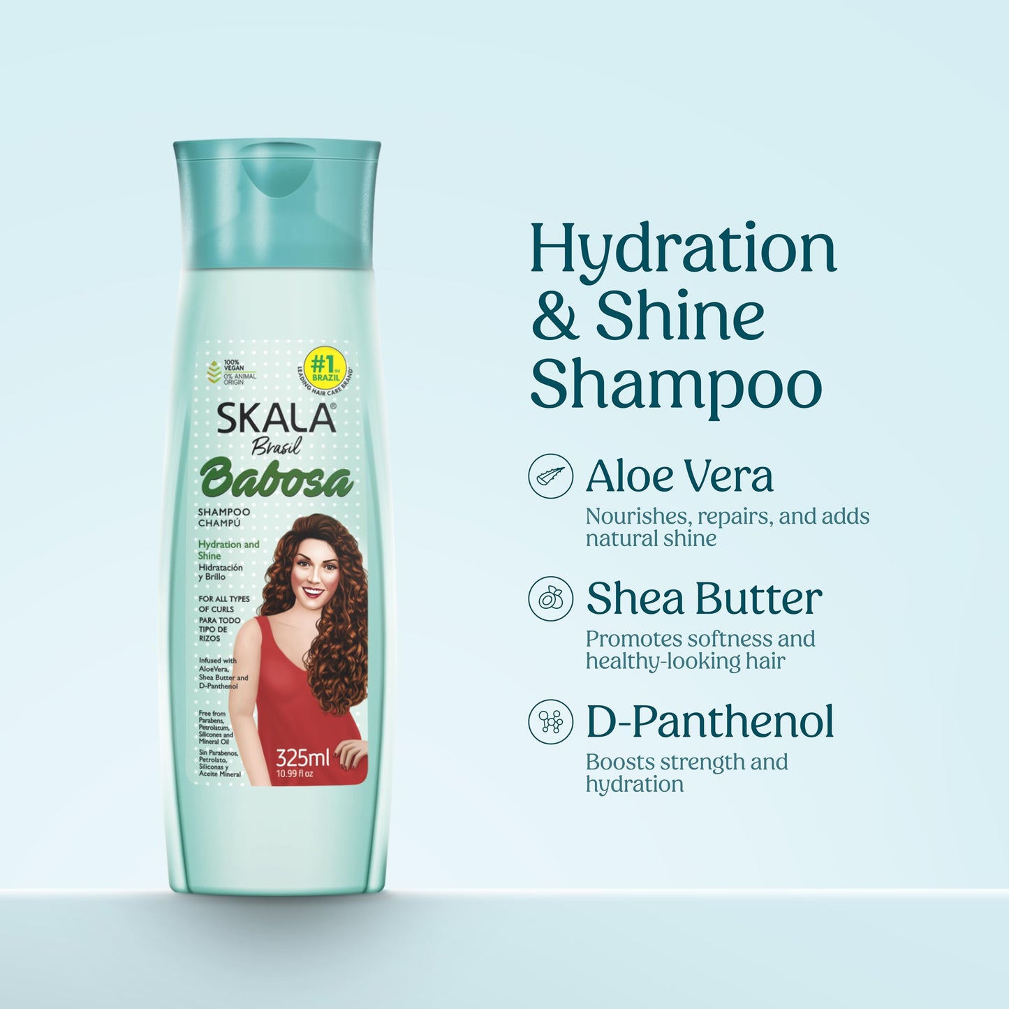 SKALA Expert Babosa Shampoo – for Curly Hair – Aloe Vera, Shea Butter – Sulfate-Free, Silicone-Free (10.99 oz)