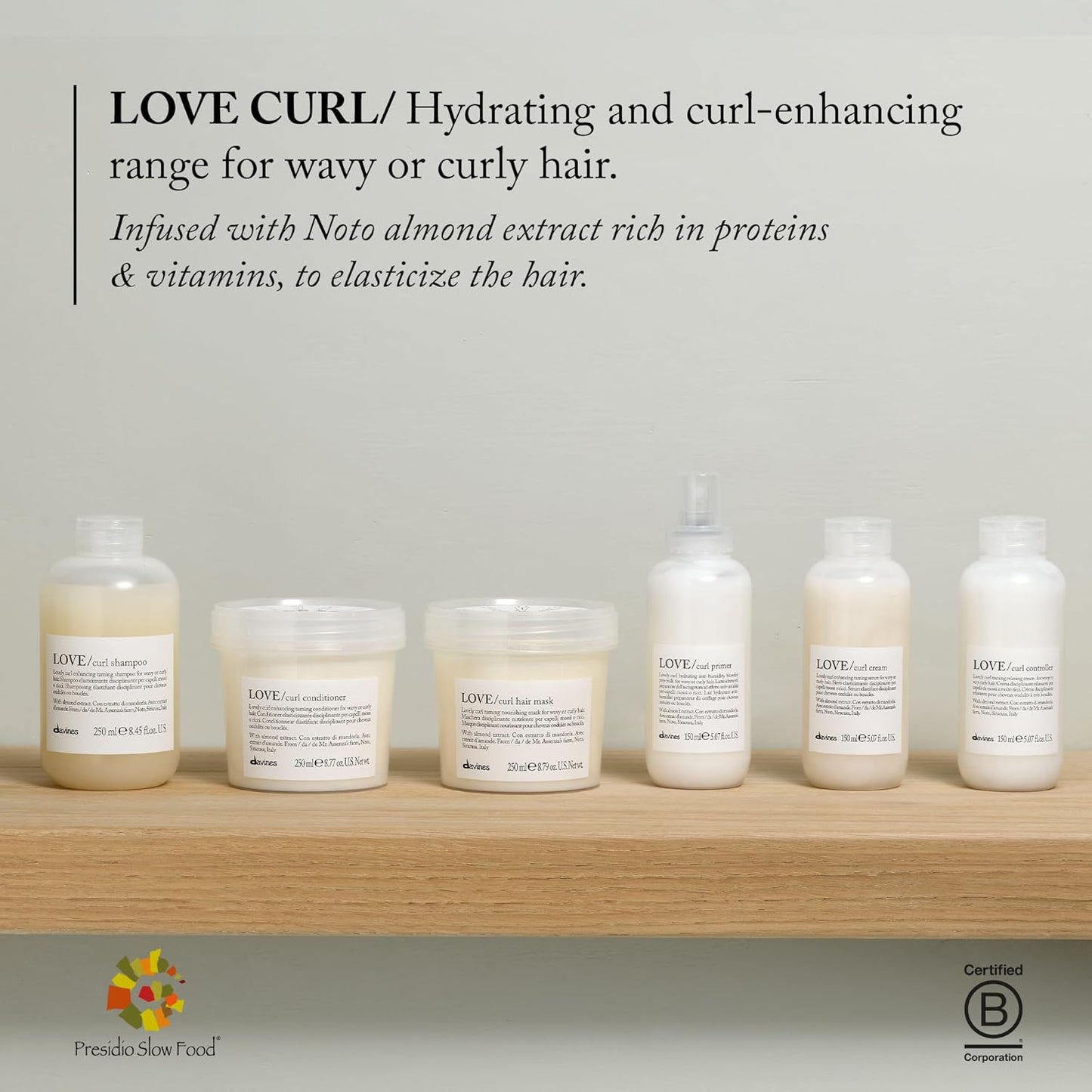 Davines LOVE Curl Co-Wash | 2-in-1 Conditioning Shampoo for Wavy & Curly Hair - Gentle Cleanse with Baobab Pulp