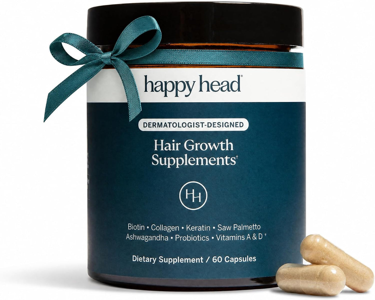 Hair Supplement Capsules for Men & Women - Biotin, Collagen, Ashwagandha | 60 Count Daily Hair Care Support