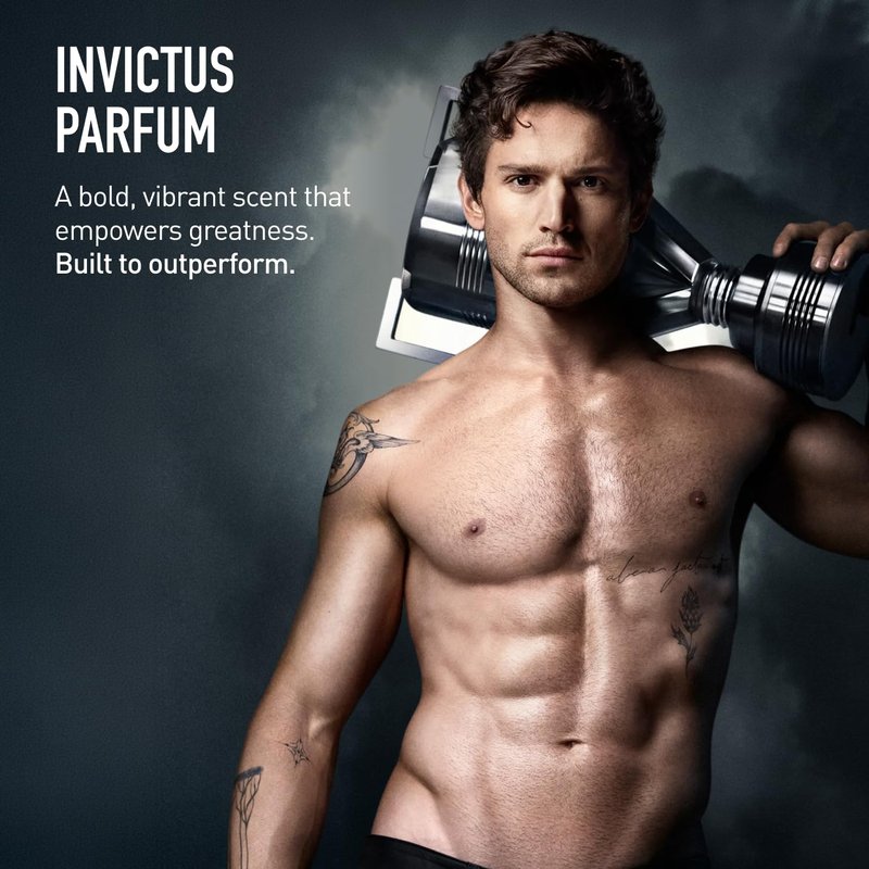 Rabanne Invictus Parfum for Men - Long Lasting Aromatic Aquatic Perfume with Lavender, Sandalwood & Musk - Trophy Bottle French Fragrance Spray from Paris, 3.4 oz