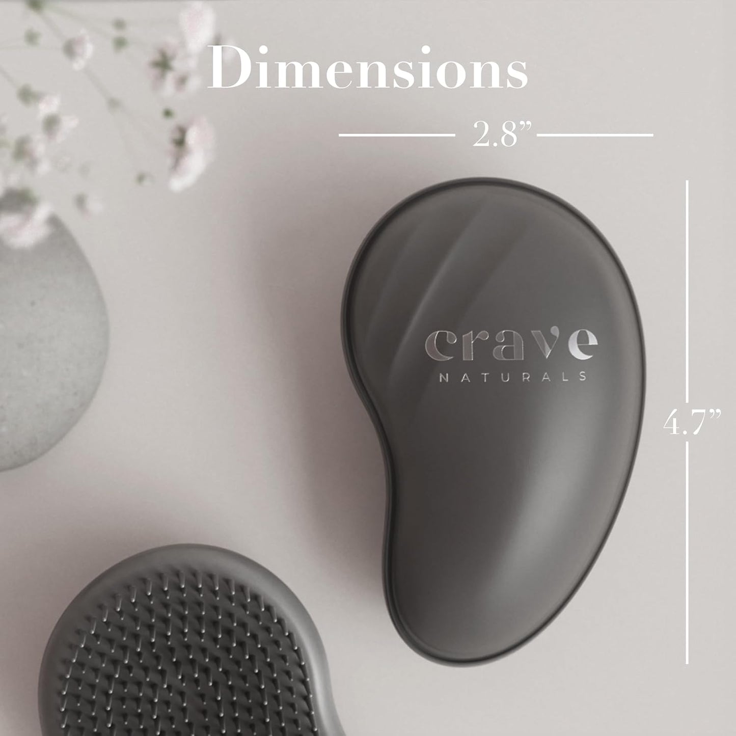 Mini Detangler Hair Brush - Glide Thru Tangle-Free Brush for Women, Kids & Toddlers | Gentle Scalp Care, Travel Size, Black