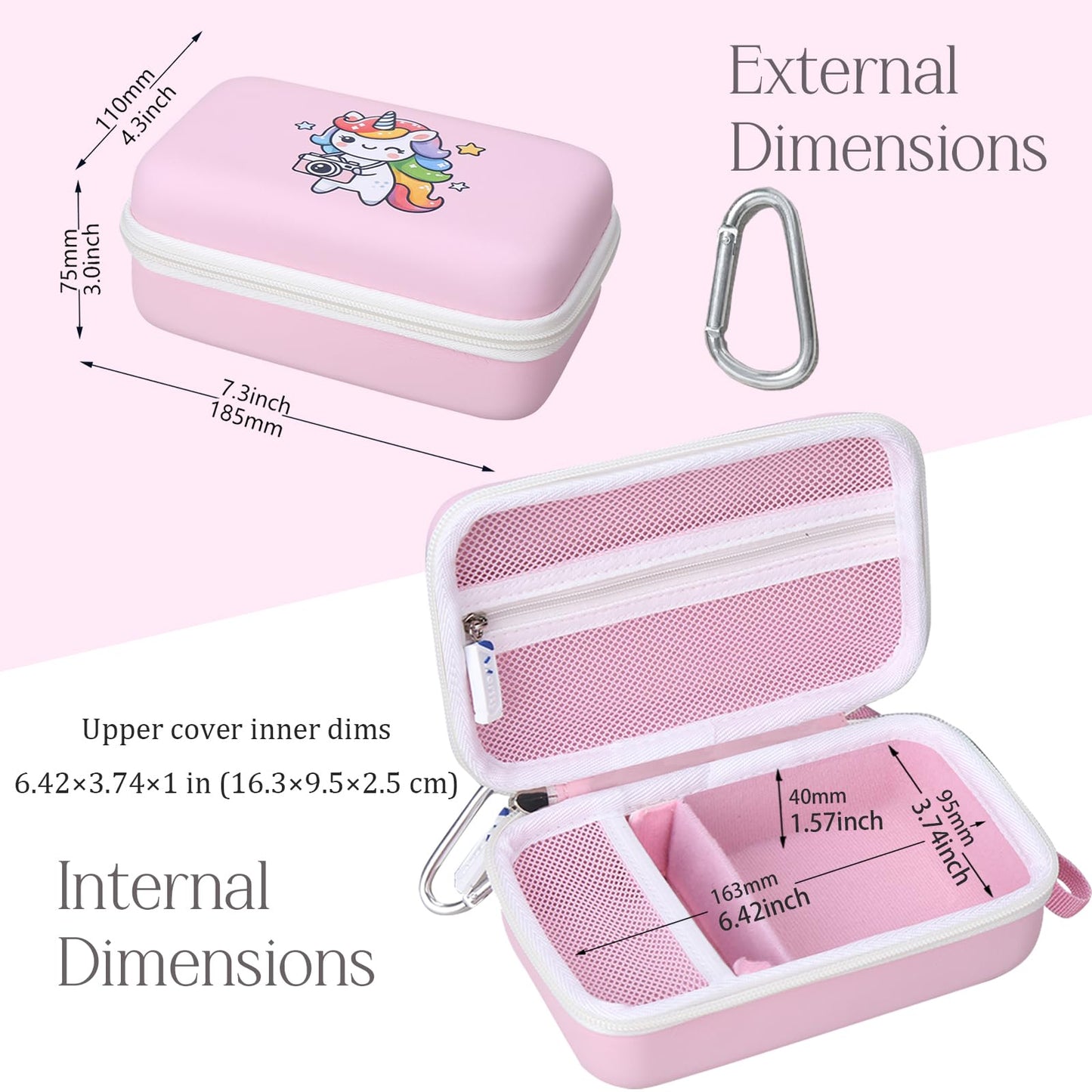 worfty Kids Camera Case for ESOXOFFORE/MYSTILUCK/TIATUA/Hangrui/Gofunly/MINIBEAR/Dylanto/GKTZ Instant Print Toddler Digital Paper Christmas Gifts and Birthday Gifts for Girls (Box Only)