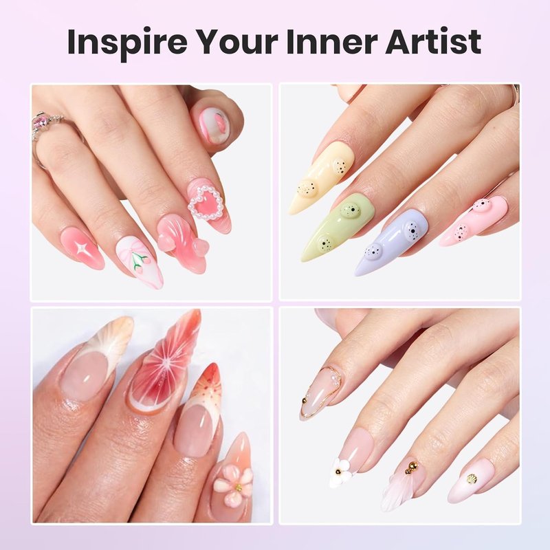 Beetles 3D Gel Nail Art Kit - 1oz Clear Builder Gel for DIY Nail Sculpting | Non-Sticky, 5-in-1 Formula, Perfect for Beginners