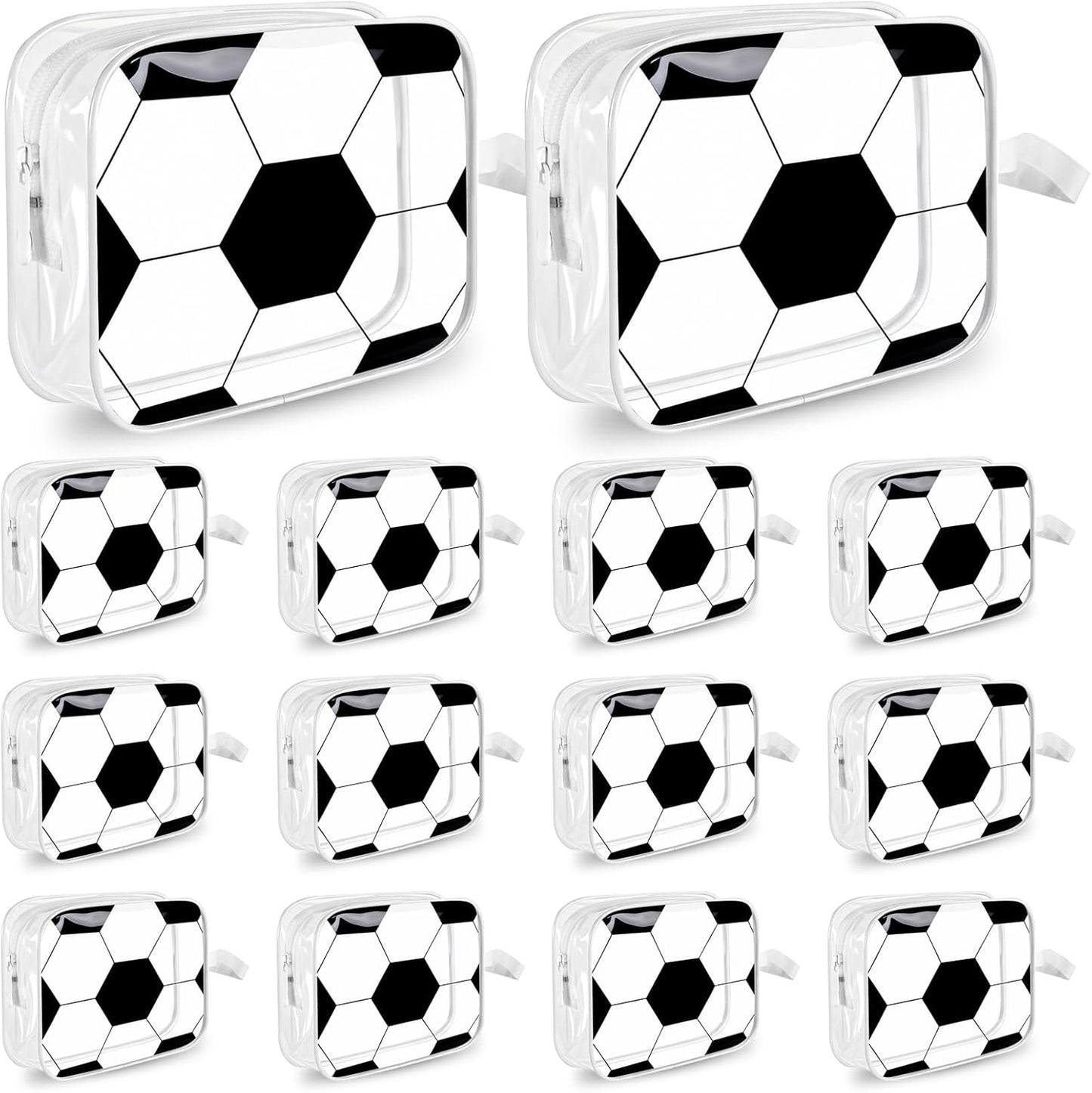 Softball Cosmetic Bag Set - 14PCS Waterproof Clear PVC Makeup Organizer | Zipper Toiletry Pouch for Girls & Team Players