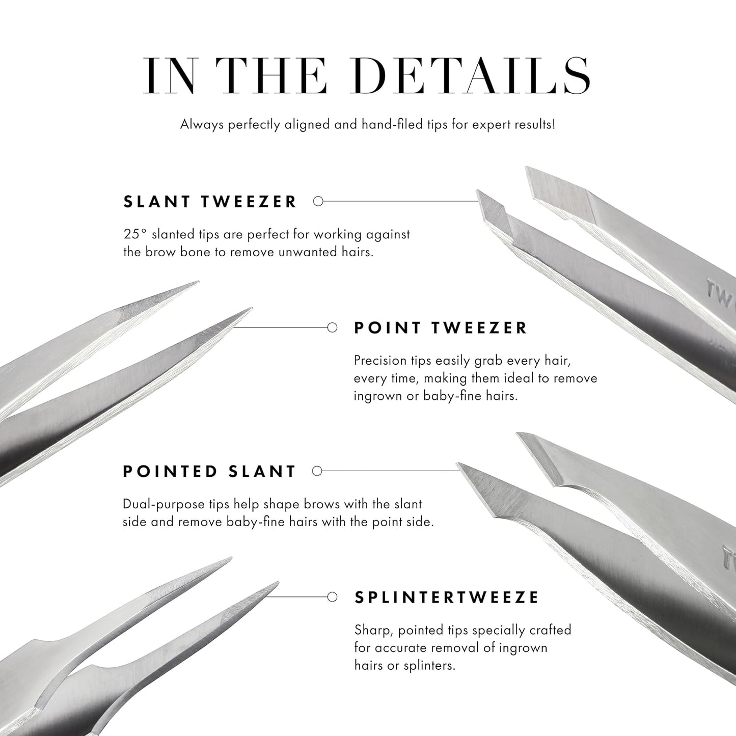 Tweezerman Slant Tweezer - Precision Purple Wisteria Design for Flawless Hair Removal