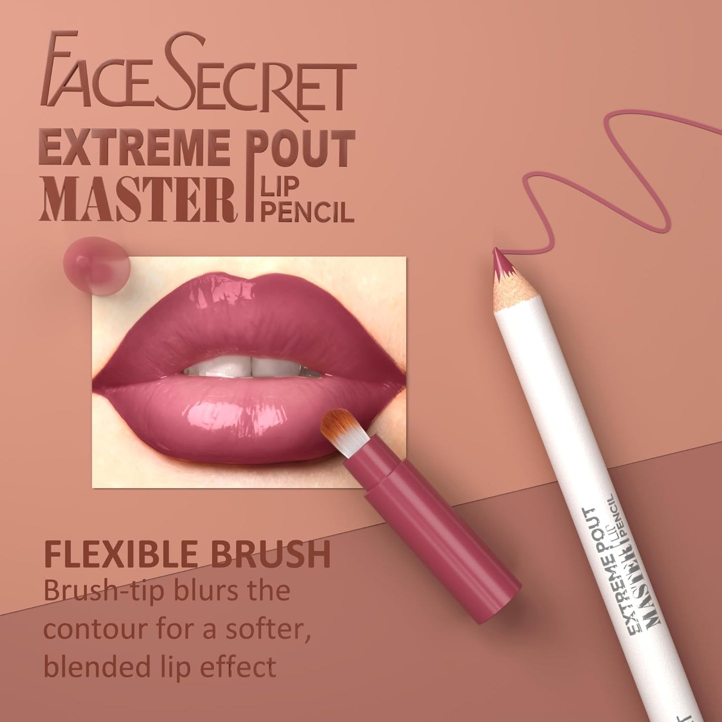 Matte Lip Liner Pencil Set - 5PCS Waterproof & Smudge-Proof | Warm Brick Red & Cocoa Brown Shades