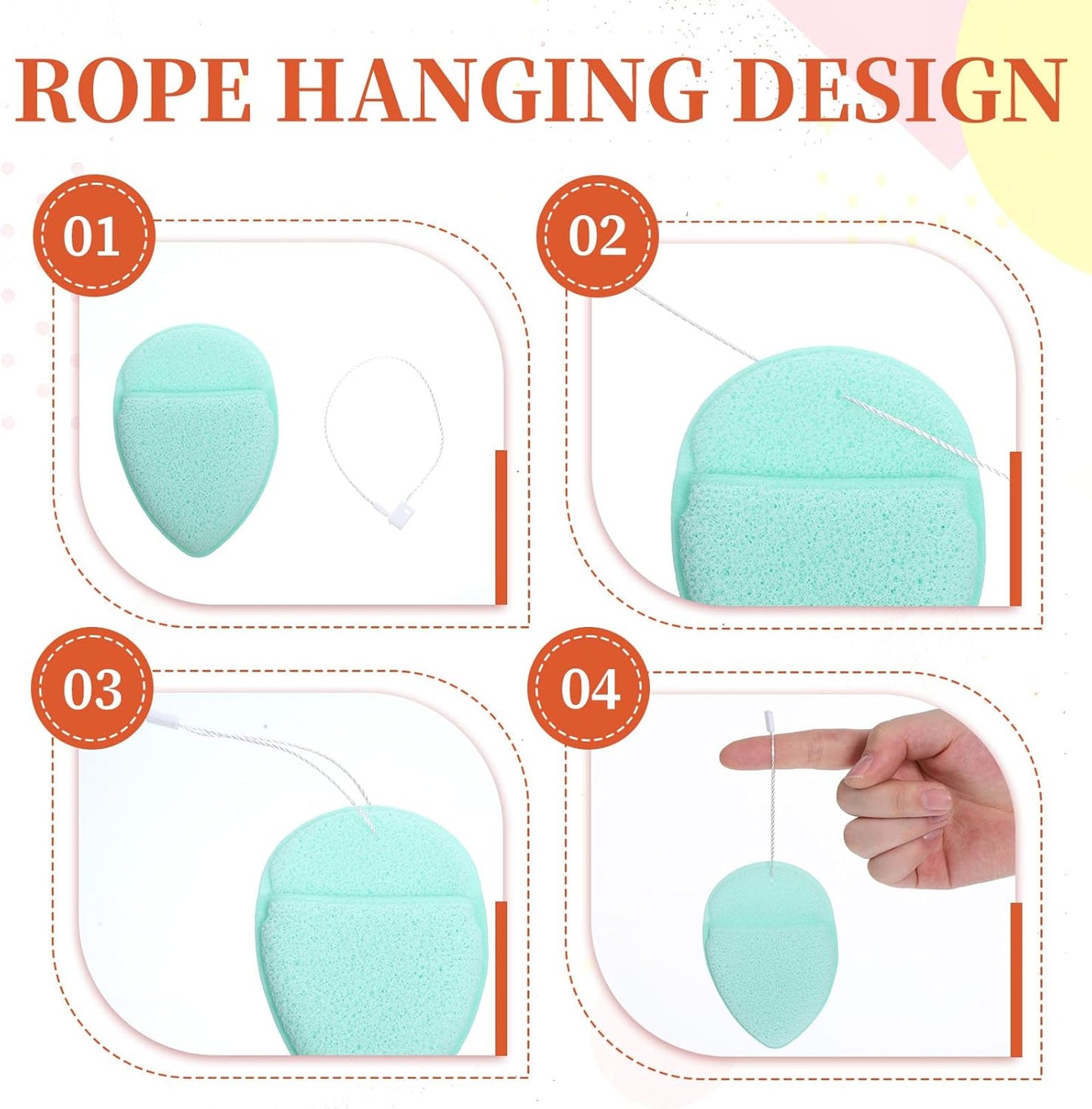 Facial Sponges Set - 7 Pcs Soft Reusable Cleansing Puffs | Colorful Exfoliating Pads for Daily Use