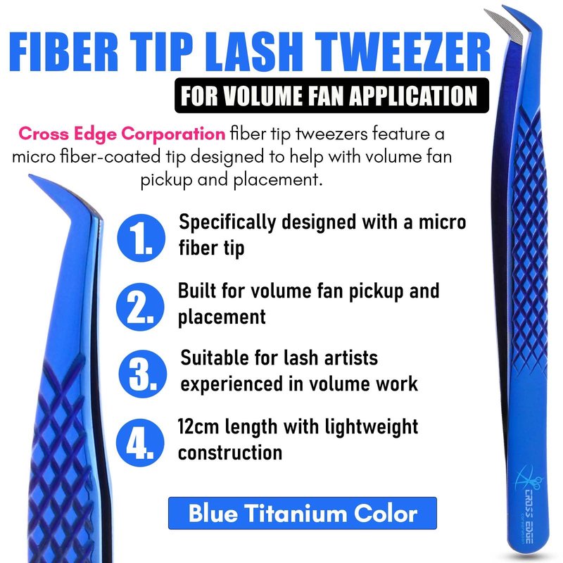 My Lash Tools Fiber Tip Lash Tweezers for Eyelash Extensions Professional Lash Tech Supplies Must Haves Volume Boot Eyelash Tweezers 12cm Stainless Steel Fan Making Lashing Tweezer (Pink Gold Tip)